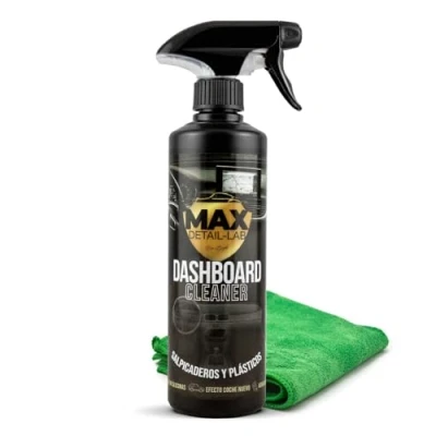 Imagen de MAX DETAIL LAB Dashboard Cleaner Limpia Salpicaderos Coche, Renovador Plasticos, Abrillantador Reparador, Fórmula Sin Siliconas, Agradable Perfume, Kit Limpieza Detailing Car Profesional, 500ml