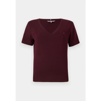 Imagen de Tommy Hilfiger SLIM CODY V NECK Camiseta básica, Mujer, Talla: XXS, Deep burgundy