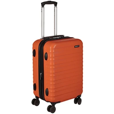 Imagen de Amazon Basics Maleta de Cabina Rígida Expandible, Equipaje Mano en ABS, con 4 Ruedas Giratorias, 55 cm, Naranja