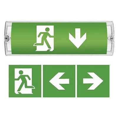 Imagen de EMOS Iluminación LED de emergencia, luz salida emergencia hasta 3 horas, escape con botón prueba manual, incluye pilas, para montaje en pared, continua,