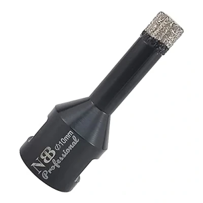 Imagen de NBB Broca de diamante soldada al vacío con M14, para taladrar en seco y húmedo profesionalmente porcelana dura, cerámica, baldosas, granito, mármol, rápida, Amoladora Angular (Dia.10mm)