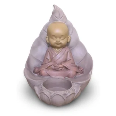 Imagen de Zen Light Bouddha CH02 Zen&#039;Light Portavelas Buda para Velas (13 cm), diseño y Feng Shui, Resina, Rosa