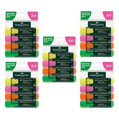 Imagen de FABER CASTELL 205212 Markeerstift set 48, 20 stuks, neonkleuren, met spievormige punt, lijndikte 1 5 mm, navulbaar