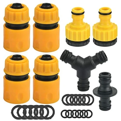 Imagen de OTTYMO Kit Conectores Manguera Jardin 26 Pcs Adaptador para y 1/2&quot; 4 Conector de Rapido, 1 Doble Macho Enchufe en forma 2 Grifo 3/4&quot; 18 Arandelas