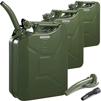 Imagen de MONZANA® Bidón de Gasolina 20L 3 Unid. 36x17x46cm Homologación ONU Combustible Incl. Vertedor