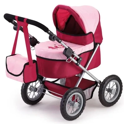 Imagen de Bayer Design 13014Aa, Cochecito, Carro Muñecas Trendy, Combolsa, Plegable, Ajustable, Rojo, Rosa, Color (13014)