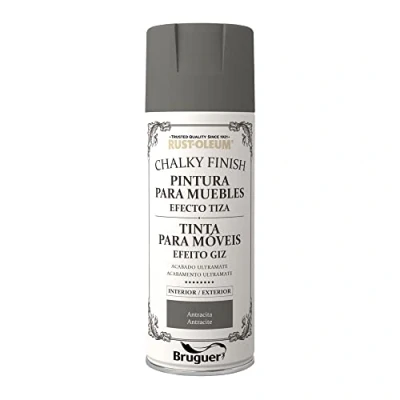 Imagen de Rust Oleum Bruguer Chalky Finish pintura para muebles en spray Antracita 400 ml