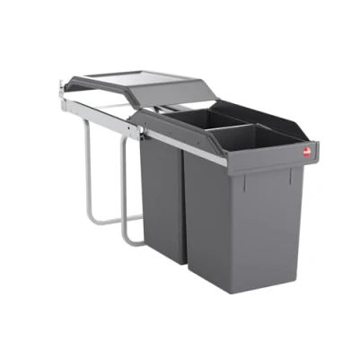 Imagen de Hailo 3650101 Abfallsammler TA Swing 30.2/30A für Schränke AB 300 mm Breite mit Drehtür Recogedor, Gris, 25.2 x 50.5 41.5 cm