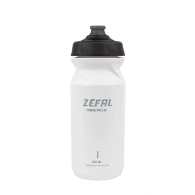 Imagen de ZEFAL Sense Pro 65 Bidón Bicicleta Blanco Botella Ciclismo MTB/Bici Montaña o de Carretera Blanco, 650ml, 79g Fabricado en Francia