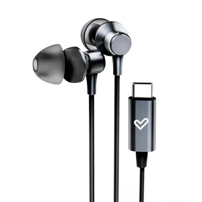 Imagen de Energy Sistem Metallized Type C Auriculares intrauditivos (Conexión Tipo C, Micrófono, Control de Volumen, Aluminio, Plástico Reciclado) Negro