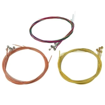 Imagen de ISKIP cuerdas de guitarra para acústica, 3 juegos 6 guitarra, repuesto duraderas acústica (1 juego latón, 1 cobre y multicolor)