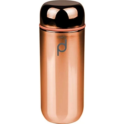 Imagen de DrinkPod Cápsulas reutilizables con cuerpo de acero inoxidable pared al vacío, mantiene las bebidas calientes/frías durante 6 horas, acabado cobre metálico 200 ml, para café, té, agua, jugo,
