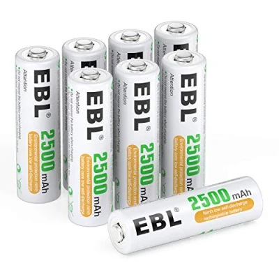 Imagen de EBL 8 x Pilas AA Recargables 2500mAh Ni MH ProCyco con 1200 Tech Precargadas