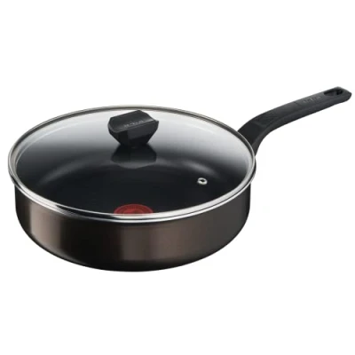 Imagen de Tefal Sartén de 24 cm + tapa, todos los fuegos excepto inducción, revestimiento antiadherente, fabricado en Francia, Easy Cook&amp;Clean B5543202, Nc