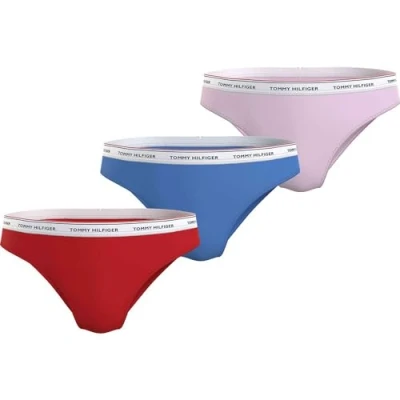 Imagen de Tommy Hilfiger Pack de 3 Braguitas Tipo Bikini para Mujer Algodón Elástico, Multicolor (Fierce Red/Blue Spell/Pearly Pink), S