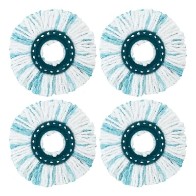 Imagen de 4 Piezas Cabezas de Fregona Repuesto, para Leifheit Clean Twist Disc Mop, Sistema Fibras Recambio Mopa, Todo Tipo Suelos, Fuerte absorción agua Reutilizables