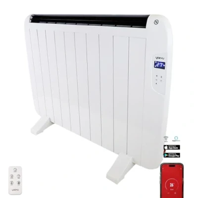 Imagen de YOEVU Emisor termico de Aluminio, 1500W, Calefactor Bajo Consumo, Diseño Moderno, Blanco (1500W 10 Elementos)