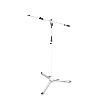 Imagen de Gravity MS 4322 W Pie de micrófono con trípode y brazo jirafa telescópico 2 puntos ajuste blanco