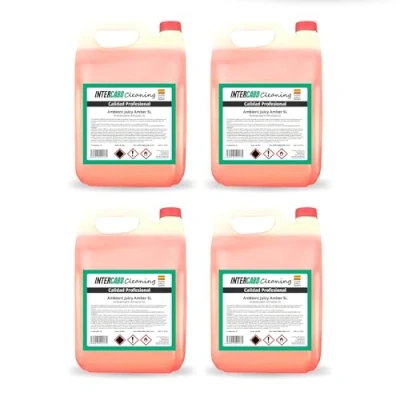 Imagen de Pack de 4 Garrafas 5L Ambientador liquido Aroma afrutado Concentrado duradero y fresco Profesional Limpieza