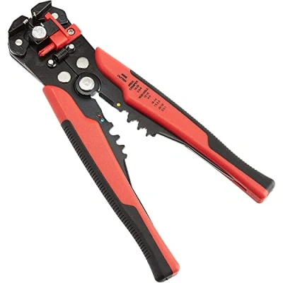 Imagen de Amazon Basics Pelacables autoajustable, Negro/ Rojo