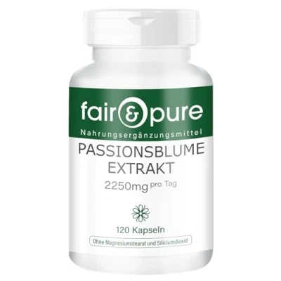 Imagen de Fair &amp; Pure® Pasiflora 750mg Extracto de Passiflora Incarnata Vegano Alta pureza 120 Cápsulas