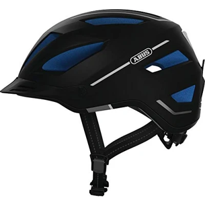 Imagen de ABUS casco de ciudad Pedelec 2.0 bicicleta con luz trasera y cubierta para la lluvia el tráfico urbano hombres mujeres negro mate, talla L