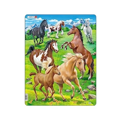 Imagen de Larsen FH38 Caballos en un Terreno montañoso, Puzzle de Marco con 65 Piezas