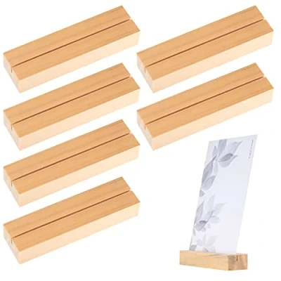Imagen de 6 Piezas Soporte de Madera para Tarjetas Mesa, Números Mesa Boda, Tarjetero, Número Lugar Portafotos Boda Cumpleaños