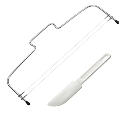Imagen de Westmark Set para hornear, 2 piezas, Divisor de base tartas/cortador tartas y raspador/retirador tartas, Acero inoxidable, Plástico, Simplex Duo, Plateado, Blanco, 716022E7