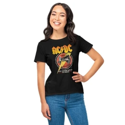 Imagen de AC/DC WOACDCRTS033 Camisetas, Negro, L para Mujer