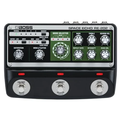 Imagen de BOSS RE 202 Space ECHO Pedal de efectos cinta eco, delay y reverb. Moderna recreación avanzada del mítico Roland 201 Echo. Estéreo verdadero. Reverb muelles verdadera.