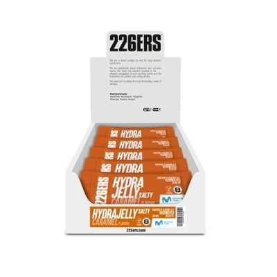 Imagen de 226ERS Hydrajelly, Gel Energético Textura Gelatina, 30 x 40g, a Base de Glucosa y Fructosa, Energía Inmediata, Recuperación Muscular, Aporte Sodio, Mejor Asimilación Digestión, Caramelo Salado