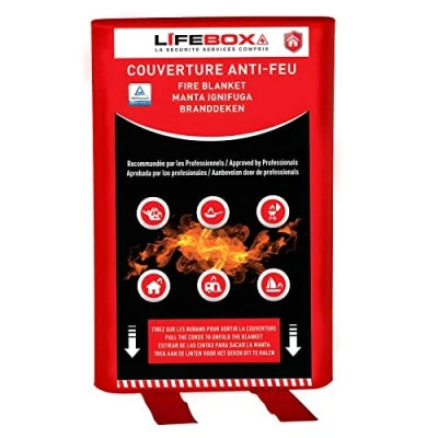 Imagen de Lifebox COUV01 Manta ignífuga (Fibra de vidrio) color Rojo