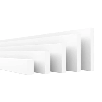 Imagen de HEXIMO perfiles planos, XPS planos de poliestireno paneles yeso para techos pared molduras techo marcos (20,4 metros HFL 2)