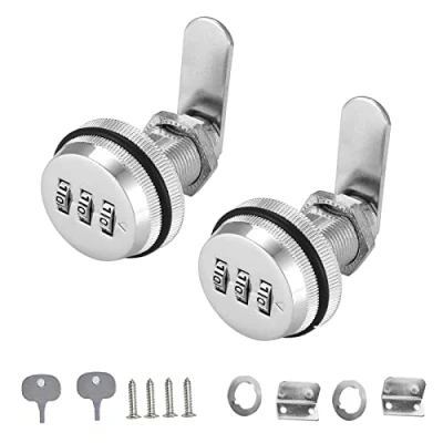 Imagen de Dfuqanb 2 Piezas Cerradura codificada contraseña, de Vombinación Cajón, Combinacion Cam Lock, buzón Combinación, para cajón gabinete