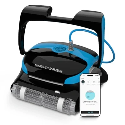 Imagen de Dolphin Nautilus CC Supreme Robot limpiafondos automático para Piscinas enterradas y Desmontables de 15m Limpieza Fondo, Paredes línea flotación Filtración Ultra Fina