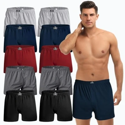 Imagen de SGS Pack de 6 o 10 Calzoncillos bóxer algodón para Hombre, Hombres Que aprecian los Pantalones cómodos y Holgados. Ropa Interior Primera Calidad como Hombre