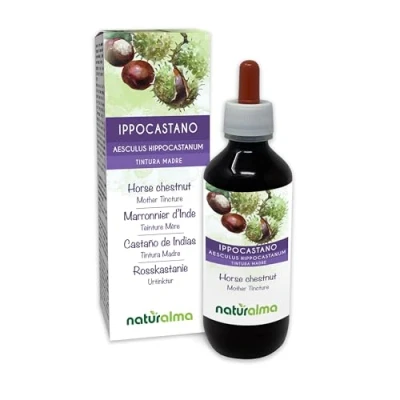 Imagen de Castaño de Indias (Aesculus hippocastanum) cortezas y semillas Tintura Madre sin alcohol Naturalma Extracto líquido gotas 200 ml Complemento alimenticio Vegano