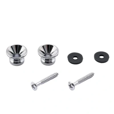 Imagen de Musiclily Enganche de Correa Botones Strap Buttons para Guitarra Eléctrica Acústica Ukulele,Cromado (2 Piezas)