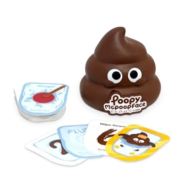 Imagen de Bubblegum Stuff Poopy McPoopface Descarga tu caca antes del resto grupo, un divertido juego para niños que aman el humor inodoro, de cartas familiar x48 tarjetas
