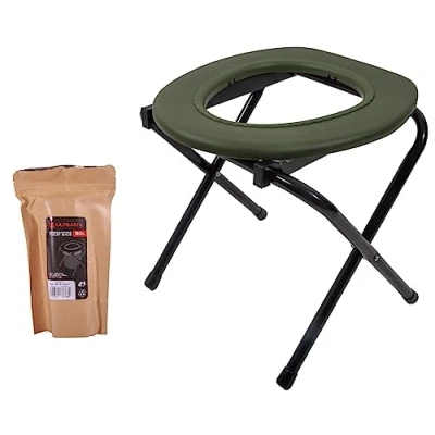 Imagen de Ultimate Camper Comfort Toilet + 15 Biodegradable Bolsas para Inodoro Accesorio bivvy