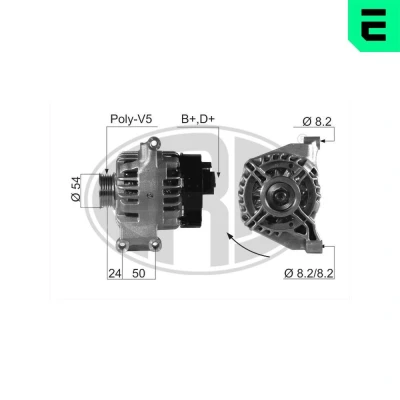 Imagen de ERA 210663A Alternador 14V 90A FIAT: Stilo Hatchback, Multi Wagon, Punto II Hatchback