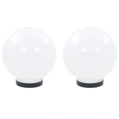 Imagen de vidaXL 2X Lámpara Jardín Luz LED Esférica Bola 20 cm Iluminación Patio Terraza