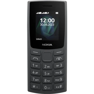 Imagen de Nokia Teléfono con función 105 2G batería de larga duración, 12 horas tiempo conversación, radio FM inalámbrica, pantalla grande y teclado táctil, SIM dual, carbón