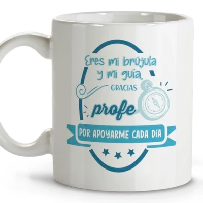 Imagen de Regalos para profesoras de infantil. Tazas cafe originales. Taza personalizada. originales profesores. cerámica 330 ml.
