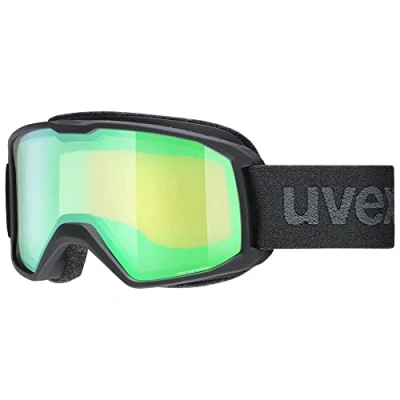 Imagen de uvex elemnt FM, gafas de esquí unisex, campo visual ampliado antivaho, ventilación sin corrientes aire, black matt/green LGL, one size