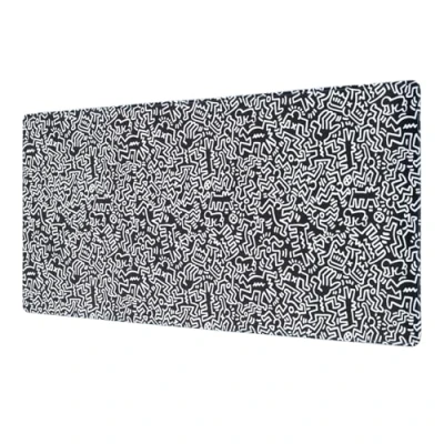 Imagen de Alfombrilla ratón XXL negra Keith Haring escritorio (Mouse pad XXL: Protector escritorio) Accesorios Tapete : Impermeable y Antideslizante