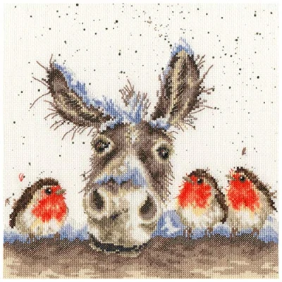 Imagen de Bothy Threads XHD39 Juego de punto cruz (26 x 26 cm), diseño burro navideño