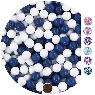 Imagen de EinsSein 1kg Bolas de Chocolate boda bautizo Mezcla blanco azul oscuro candy bar surtido choco corazones almendras caramelos bombones confeti detalles para invitados regalos botes