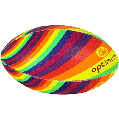 Imagen de Optimum de Rainbow Twister Pelota Rugby, Color Multicolor, tamaño 5